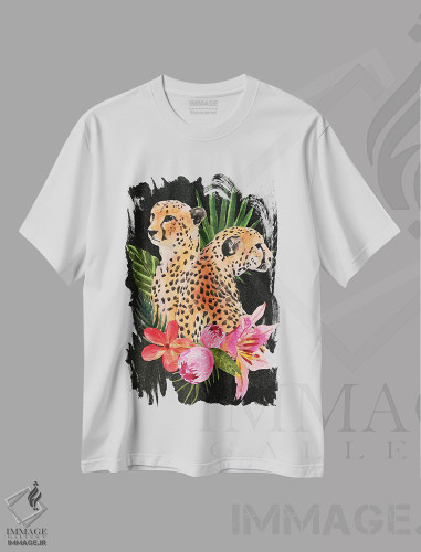 تیشرت طرح دار دسته گل یوزپلنگ I، تزئینی اثر آنی وارن | فروشگاه ایماژ