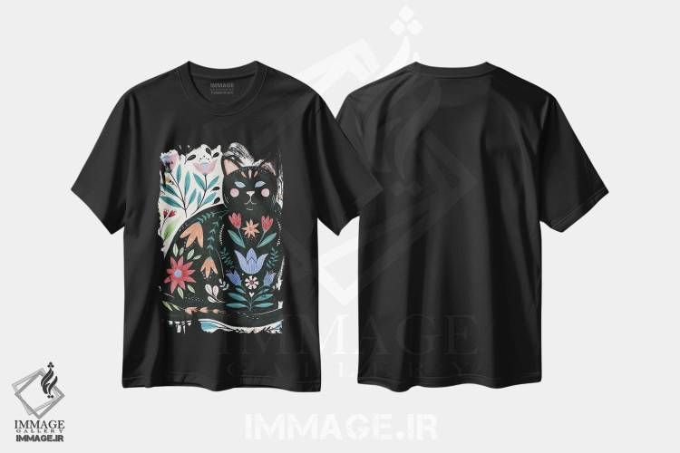 تیشرت طرح دار گربه محلی II، هنر عامیانه اثر آنی وارن | فروشگاه ایماژ