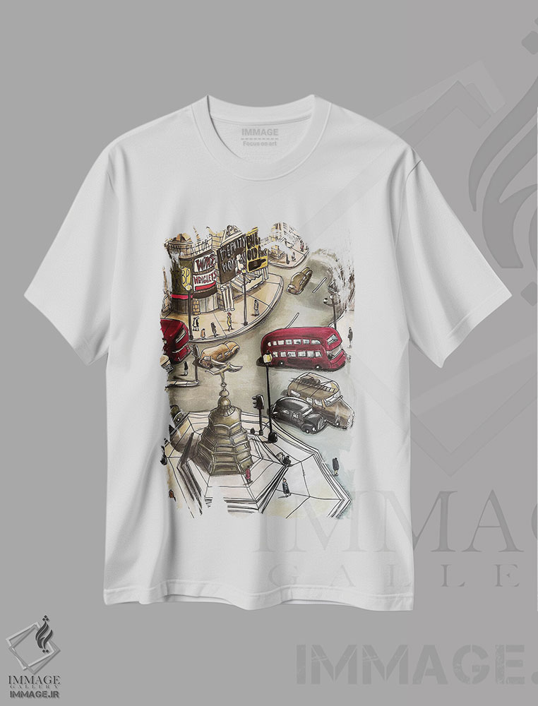 تیشرت طرح دار پیکادیلی سیرکوس، تزئینی اثر آرون ووتن | فروشگاه ایماژ