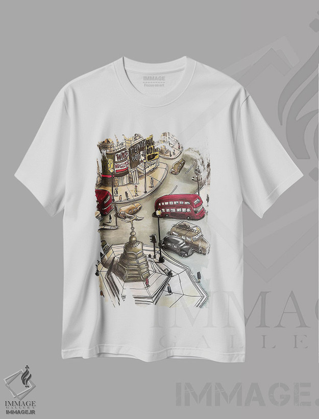 تیشرت طرح دار پیکادیلی سیرکوس، تزئینی اثر آرون ووتن | فروشگاه ایماژ
