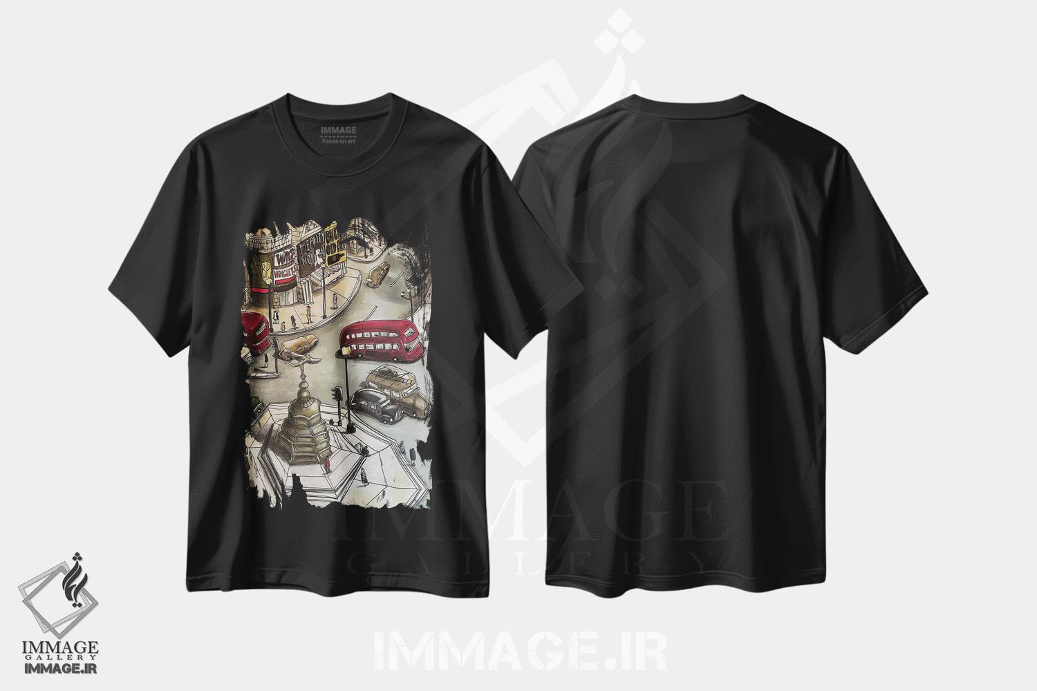 تیشرت طرح دار پیکادیلی سیرکوس، تزئینی اثر آرون ووتن | immage.ir