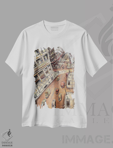 تیشرت طرح دار خیابان استیت ۱۹۵۲، تزئینی اثر آرون ووتن | فروشگاه ایماژ