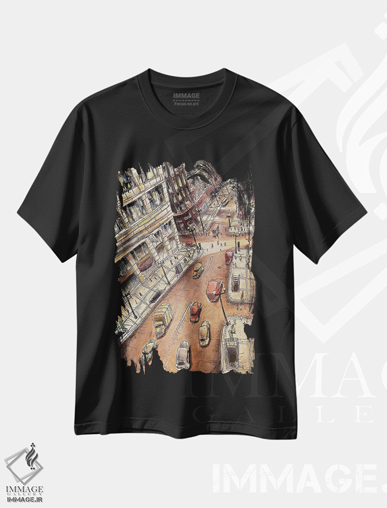تیشرت طرح دار خیابان استیت ۱۹۵۲، تزئینی اثر آرون ووتن | immage.ir