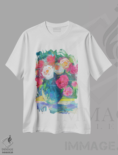 تیشرت طرح دار گلبرگ های زیبا، دکور معاصر اثر الکسی فاین | فروشگاه ایماژ