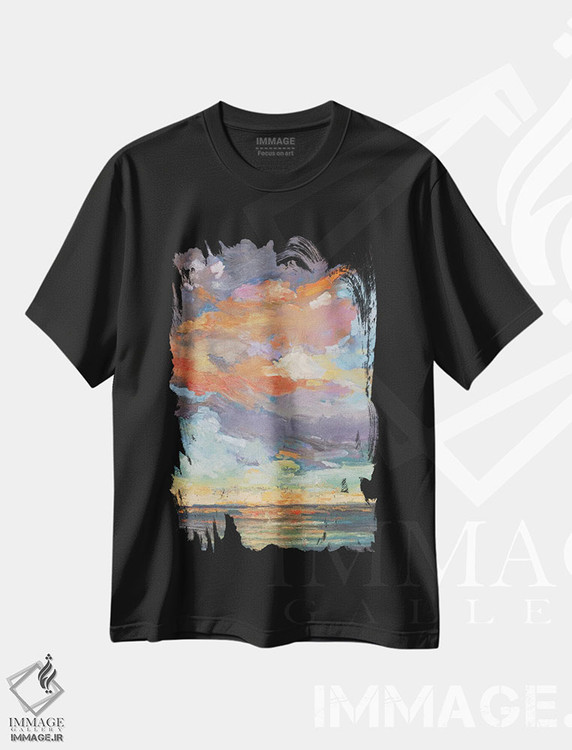 تیشرت طرح دار بازتاب ساحلی، دکور ساحلی اثر الکسی فاین | فروشگاه ایماژ