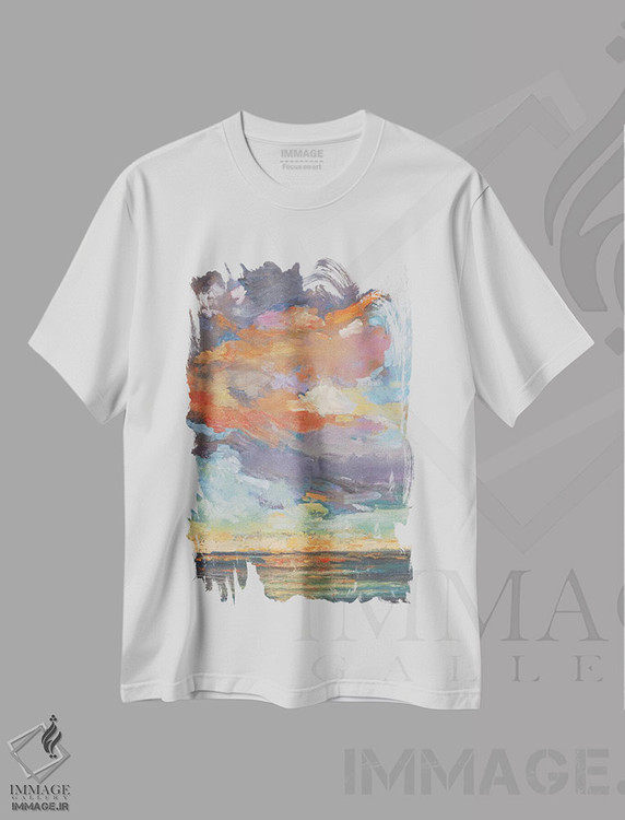 تیشرت طرح دار بازتاب ساحلی، دکور ساحلی اثر الکسی فاین | immage.ir