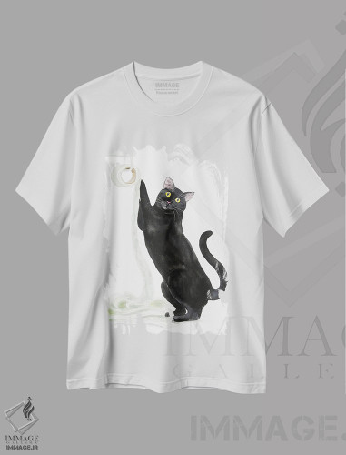تیشرت طرح دار گربهٔ سیاه و دستمال توالت، دکور معاصر اثر آلکسی دیمیتریویچ شمیروف | فروشگاه ایماژ