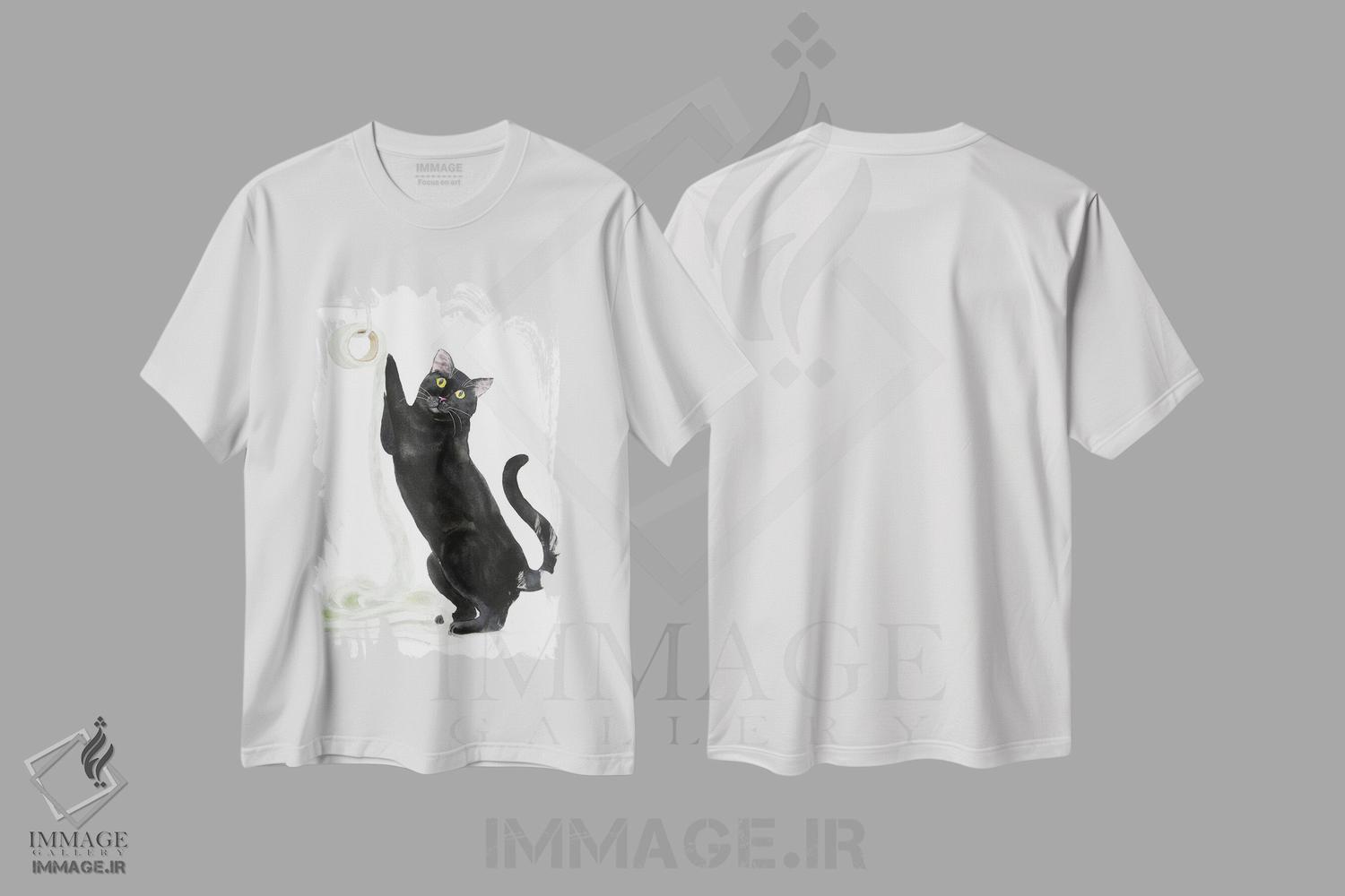 تیشرت طرح دار گربهٔ سیاه و دستمال توالت، دکور معاصر اثر آلکسی دیمیتریویچ شمیروف | فروشگاه ایماژ