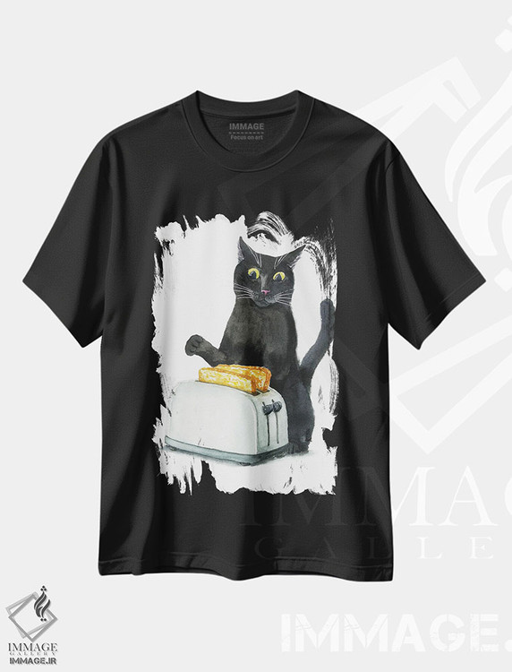 تیشرت طرح دار گربهٔ سیاه و توستر، مدیوم اثر آلکسی دیمیتریویچ شمیروف | immage.ir