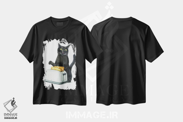 تیشرت طرح دار گربهٔ سیاه و توستر، مدیوم اثر آلکسی دیمیتریویچ شمیروف | immage.ir