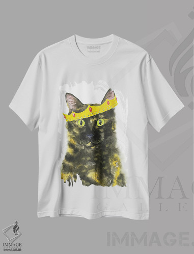 تیشرت طرح دار گربهٔ لاک پشتی تاج دار، مدیوم اثر آلکسی دیمیتریویچ شمیروف | فروشگاه ایماژ