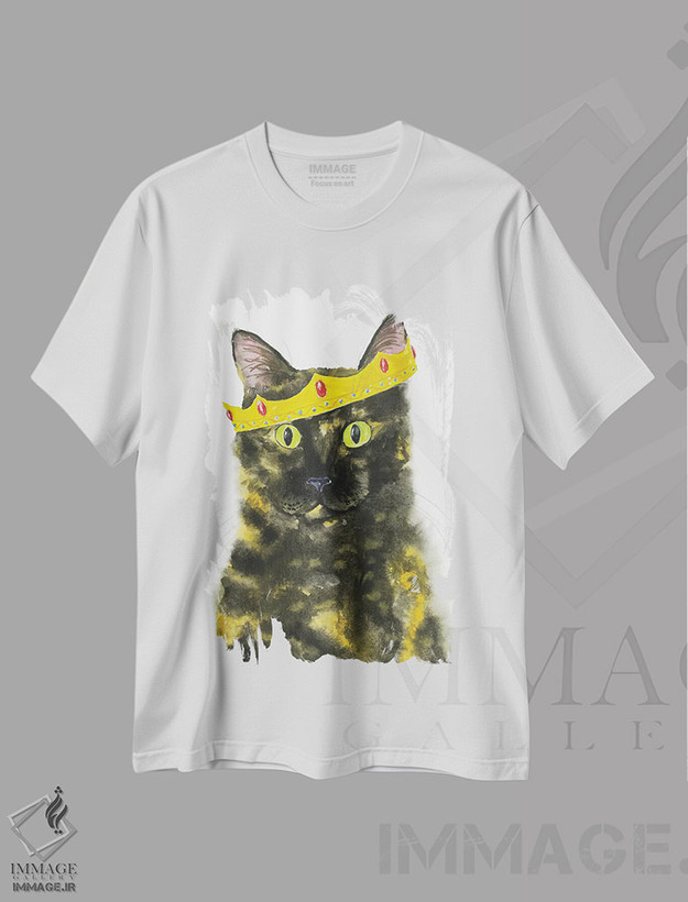 تیشرت طرح دار گربهٔ لاک پشتی تاج دار، مدیوم اثر آلکسی دیمیتریویچ شمیروف | فروشگاه ایماژ