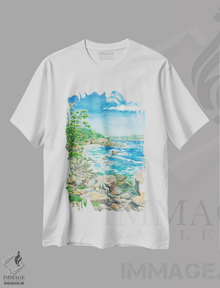 تیشرت طرح دار پارک ملی آکادیا، مدیوم اثر آلکسی دیمیتریویچ شمیروف | فروشگاه ایماژ