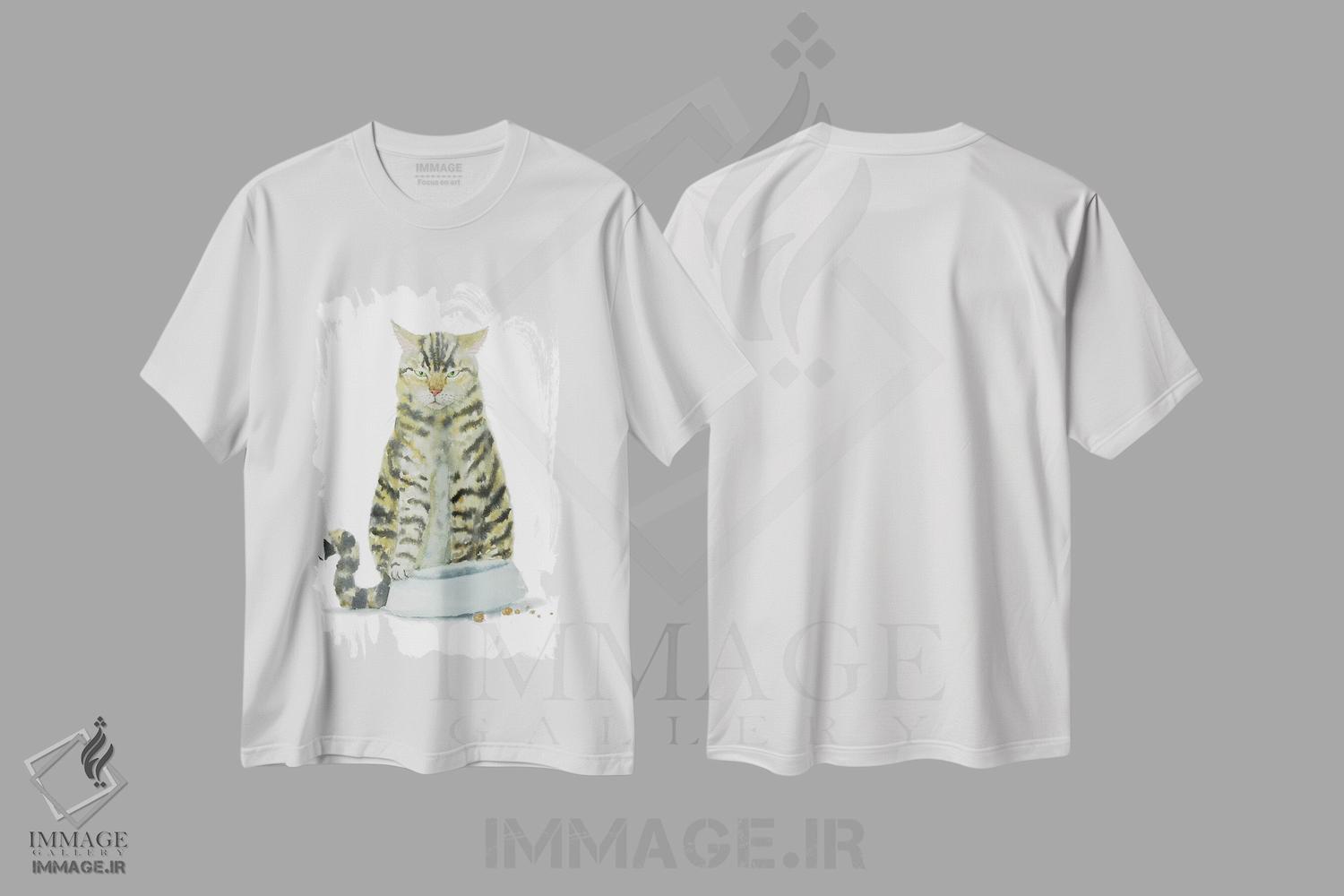 تیشرت طرح دار گربهٔ راه راه گرسنه، مدیوم اثر آلکسی دیمیتریویچ شمیروف | immage.ir