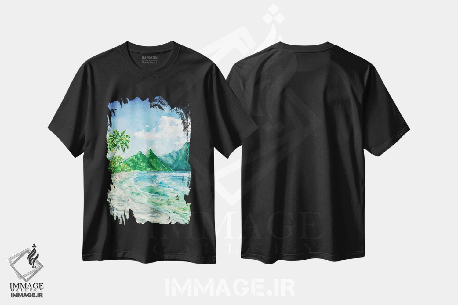 تیشرت طرح دار پارک ملی ساموآی آمریکا، مدیوم اثر آلکسی دیمیتریویچ شمیروف | فروشگاه ایماژ