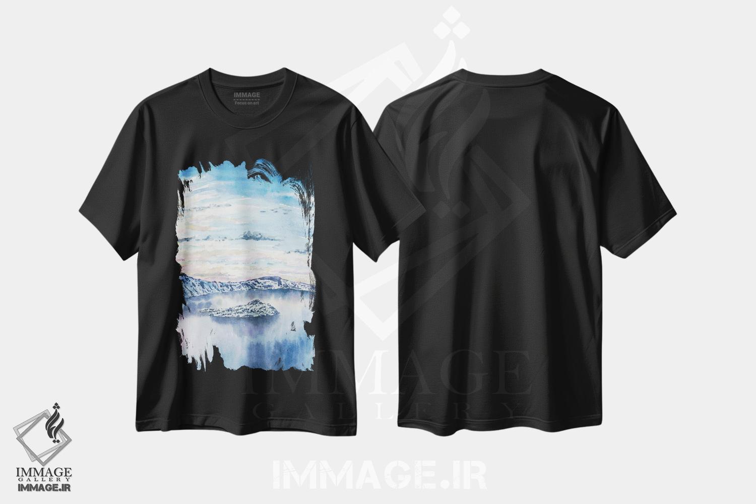 تیشرت طرح دار پارک ملی دریاچه دهانه آتشفشانی، مدیوم اثر آلکسی دیمیتریویچ شمیروف | فروشگاه ایماژ