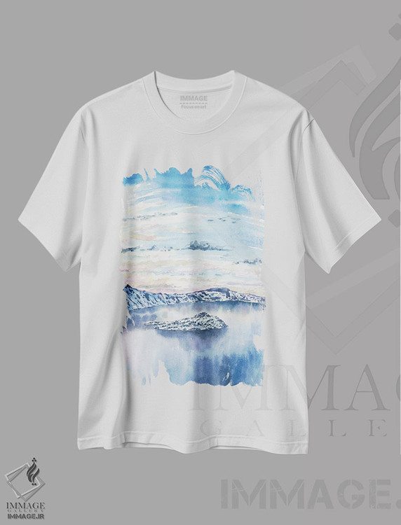 تیشرت طرح دار پارک ملی دریاچه دهانه آتشفشانی، مدیوم اثر آلکسی دیمیتریویچ شمیروف | immage.ir
