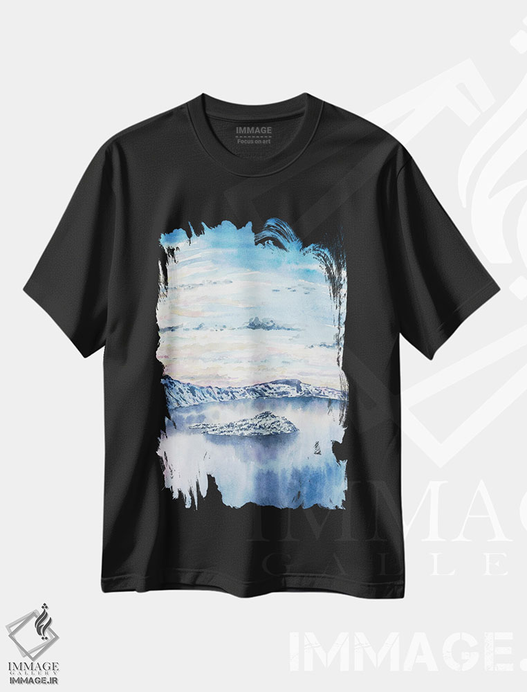 تیشرت طرح دار پارک ملی دریاچه دهانه آتشفشانی، مدیوم اثر آلکسی دیمیتریویچ شمیروف | فروشگاه ایماژ