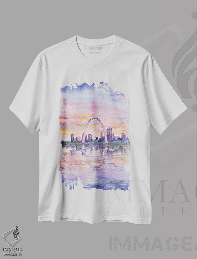 تیشرت طرح دار پارک ملی گیت وی آرچ، مدیوم اثر آلکسی دیمیتریویچ شمیروف | فروشگاه ایماژ