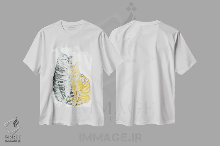 تیشرت طرح دار زوج گربه ها، دکور معاصر اثر آلکسی دیمیتریویچ شمیروف | immage.ir