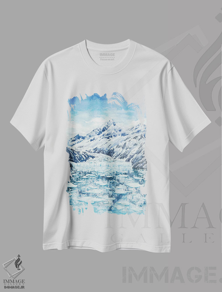 تیشرت طرح دار پارک ملی خلیج یخچالی، مدیوم اثر آلکسی دیمیتریویچ شمیروف | فروشگاه ایماژ