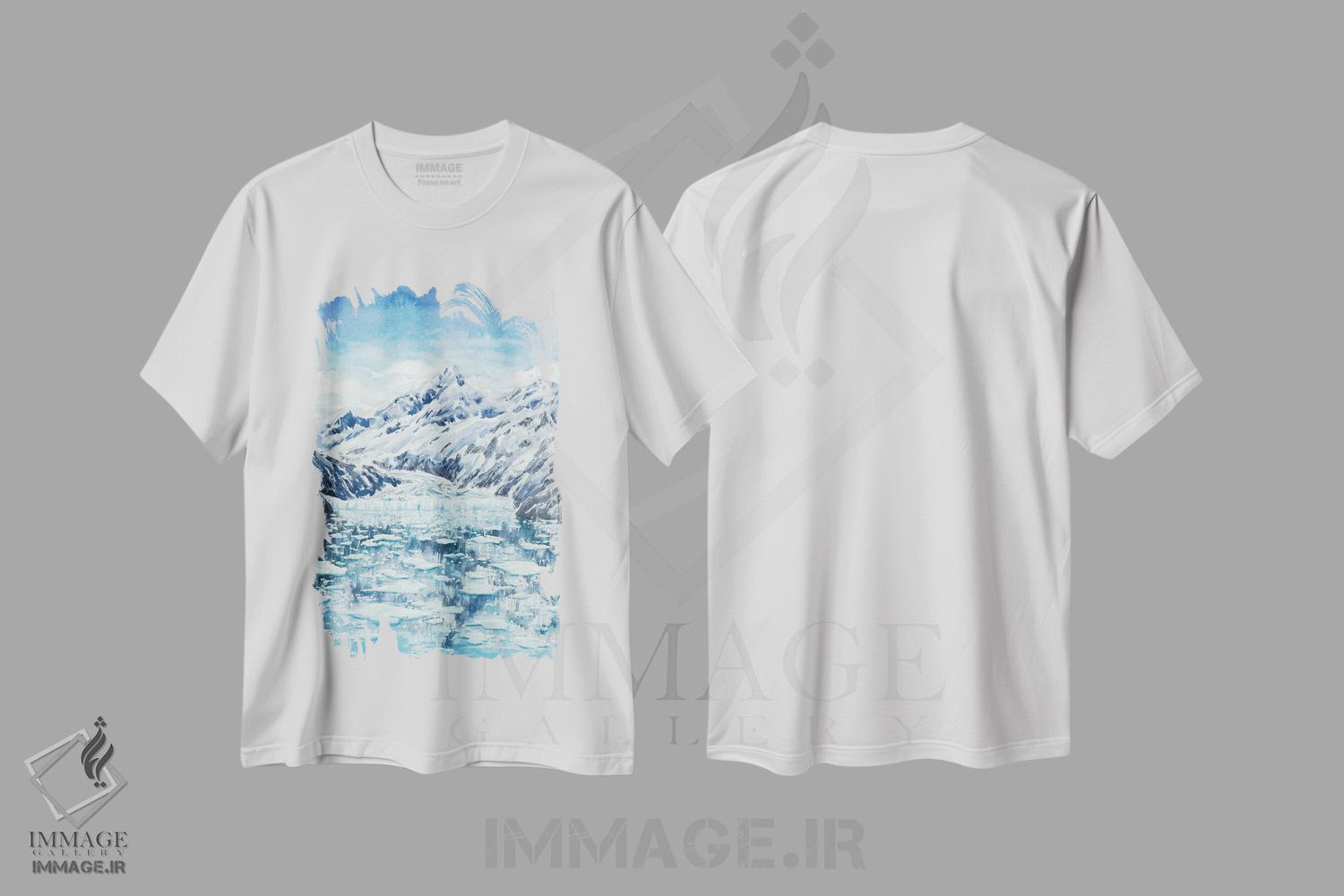 تیشرت طرح دار پارک ملی خلیج یخچالی، مدیوم اثر آلکسی دیمیتریویچ شمیروف | فروشگاه ایماژ