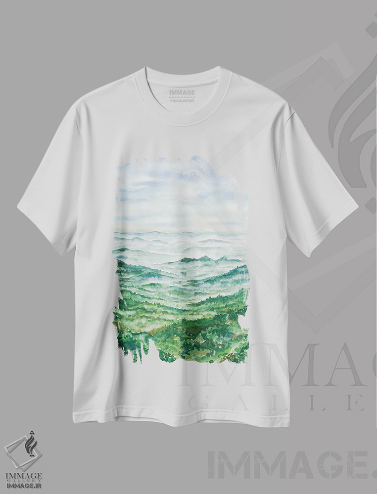تیشرت طرح دار پارک ملی کوه های بزرگ اسموکی، مدیوم اثر آلکسی دیمیتریویچ شمیروف | فروشگاه ایماژ