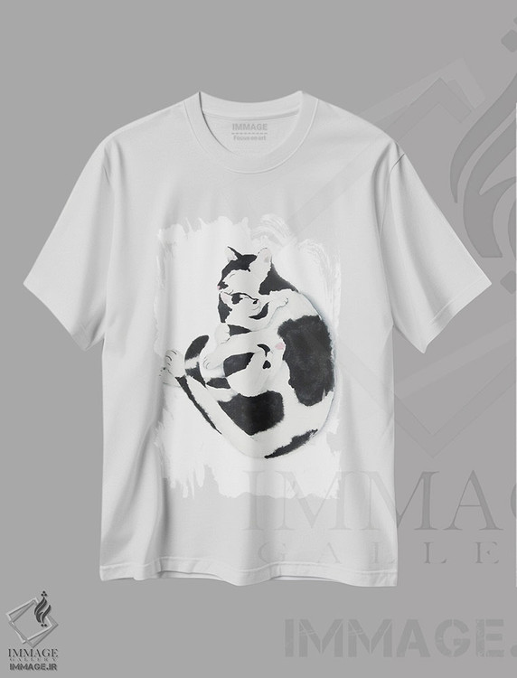 تیشرت طرح دار گربه مادر و بچه گربه، دکور معاصر اثر آلکسی دیمیتریویچ شمیروف | فروشگاه ایماژ