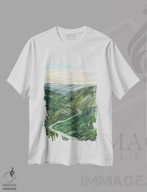 تیشرت طرح دار پارک ملی نیو ریور گورج، مدیوم اثر آلکسی دیمیتریویچ شمیروف | فروشگاه ایماژ