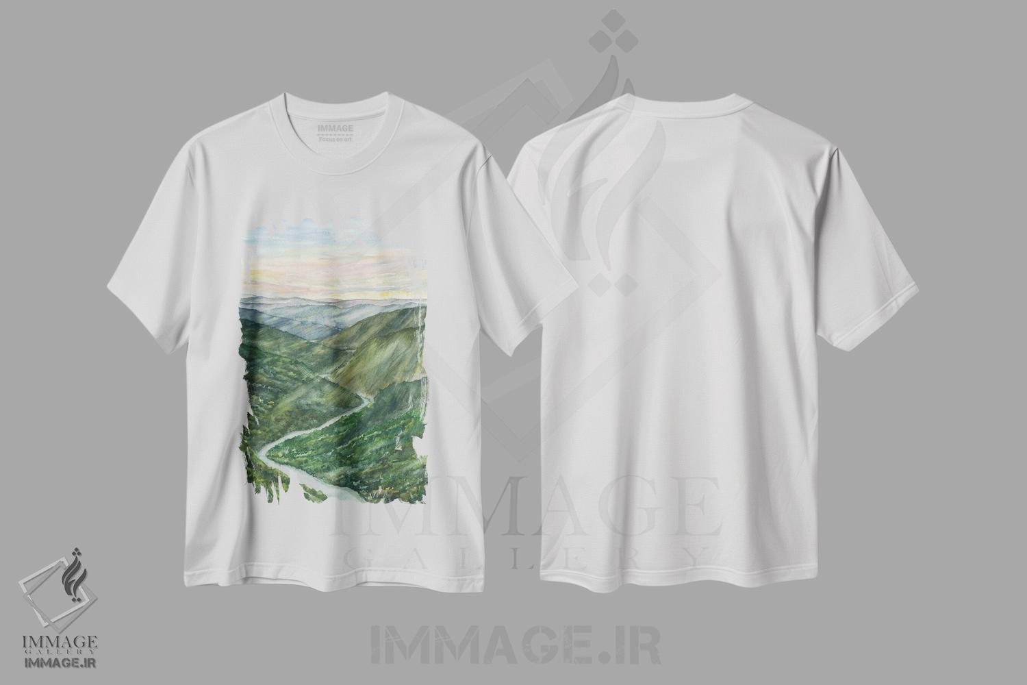 تیشرت طرح دار پارک ملی نیو ریور گورج، مدیوم اثر آلکسی دیمیتریویچ شمیروف | فروشگاه ایماژ