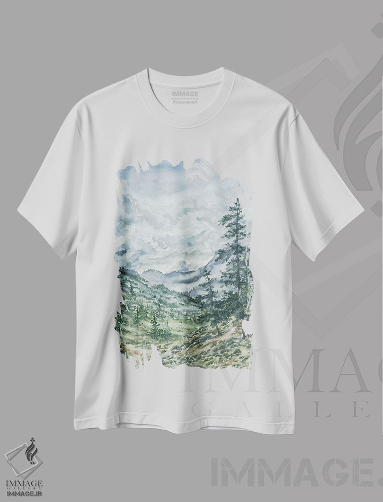 تیشرت طرح دار پارک ملی کاسکید شمالی، مدیوم اثر آلکسی دیمیتریویچ شمیروف | فروشگاه ایماژ