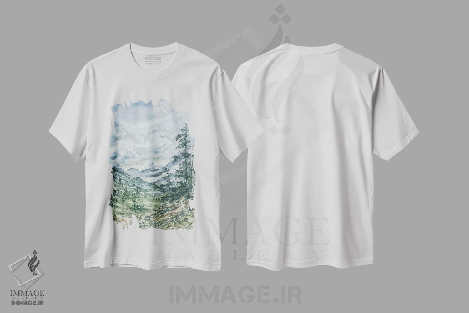 تیشرت طرح دار پارک ملی کاسکید شمالی، مدیوم اثر آلکسی دیمیتریویچ شمیروف | فروشگاه ایماژ