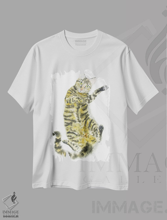 تیشرت طرح دار گربهٔ راه راه بامزه، دکور معاصر اثر آلکسی دیمیتریویچ شمیروف | immage.ir