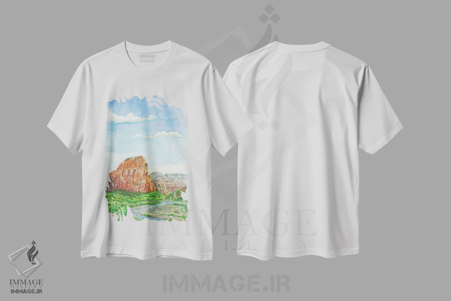 تیشرت طرح دار پارک ملی زایون، مدیوم اثر آلکسی دیمیتریویچ شمیروف | فروشگاه ایماژ