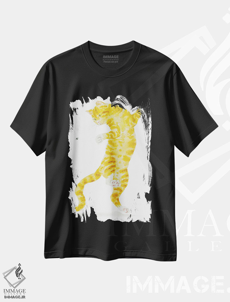 تیشرت طرح دار گربهٔ نارنجی و مگس، دکور معاصر اثر آلکسی دیمیتریویچ شمیروف | immage.ir