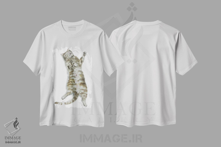 تیشرت طرح دار گربهٔ راه راه خوابیده I، دکور معاصر اثر آلکسی دیمیتریویچ شمیروف | immage.ir