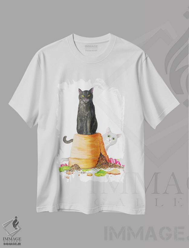 تیشرت طرح دار گربه های شیطان، مدیوم اثر آلکسی دیمیتریویچ شمیروف | فروشگاه ایماژ