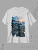 تیشرت طرح دار غروب خیره کننده ساحلی در سواحل کالیفرنیا، مدیوم اثر الکساندر اسلاوتسکی | فروشگاه ایماژ