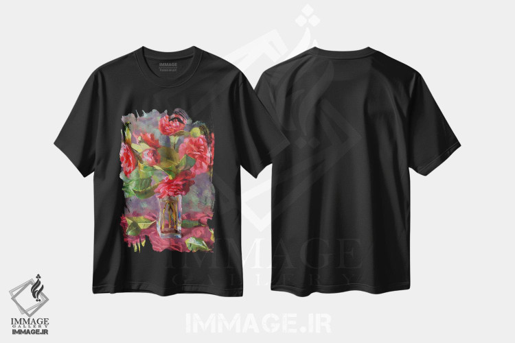 تیشرت طرح دار کاملیا، هنر فاخر معاصر اثر الکس کلی | فروشگاه ایماژ