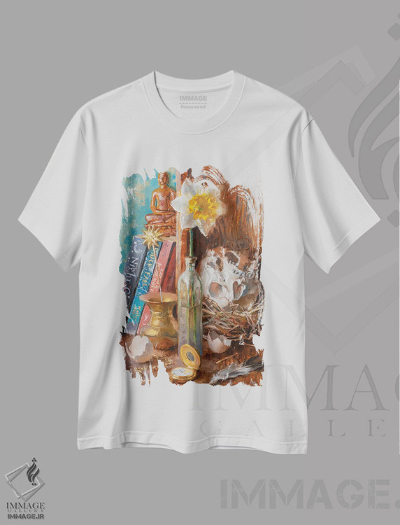 تیشرت طرح دار من پیام آور هستم، هنر فاخر معاصر اثر الکس کلی | immage.ir