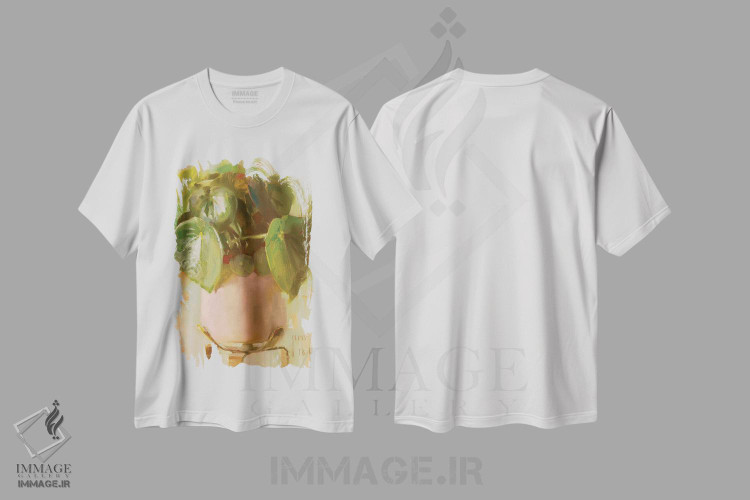 تیشرت طرح دار پپرومیا پولی باتریا، هنر فاخر معاصر اثر الکس کلی | فروشگاه ایماژ