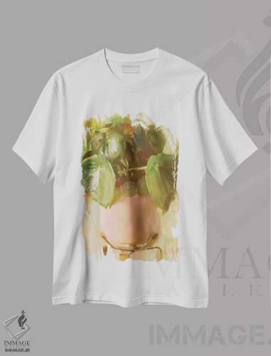 تیشرت طرح دار پپرومیا پولی باتریا، هنر فاخر معاصر اثر الکس کلی | فروشگاه ایماژ