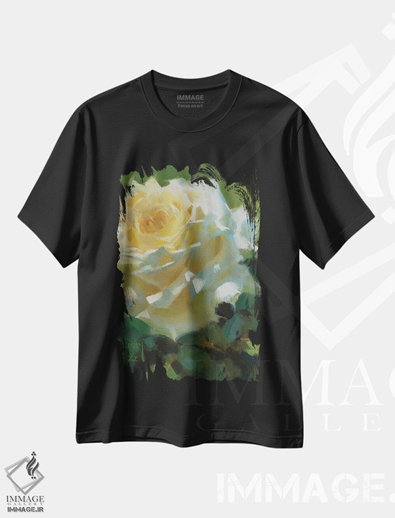 تیشرت طرح دار رز آفتاب گیر، هنر فاخر معاصر اثر الکس کلی | immage.ir