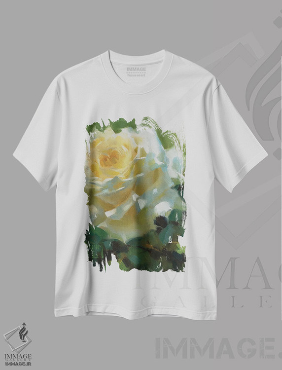 تیشرت طرح دار رز آفتاب گیر، هنر فاخر معاصر اثر الکس کلی | فروشگاه ایماژ