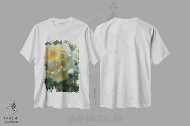 تیشرت طرح دار رز آفتاب گیر، هنر فاخر معاصر اثر الکس کلی | فروشگاه ایماژ