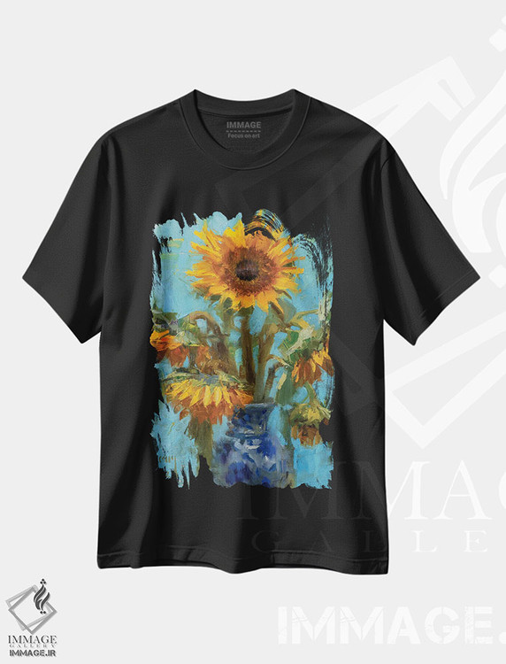 تیشرت طرح دار آفتابگردان ها، هنر فاخر معاصر اثر الکس کلی | immage.ir