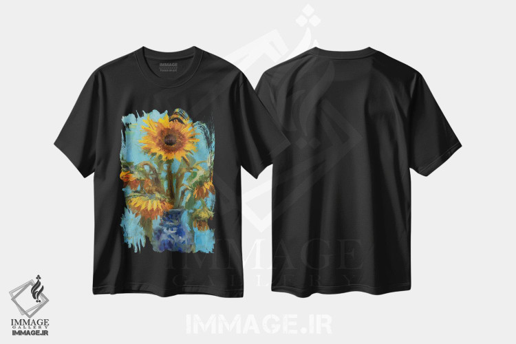 تیشرت طرح دار آفتابگردان ها، هنر فاخر معاصر اثر الکس کلی | immage.ir