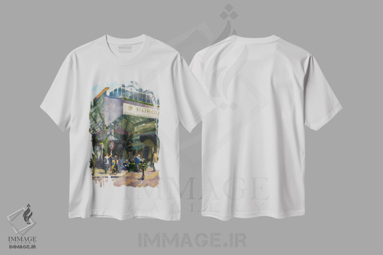 تیشرت طرح دار بازار برو، هنر فاخر معاصر اثر الکس کلی | فروشگاه ایماژ