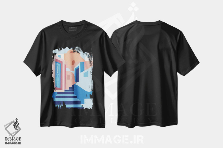 تیشرت طرح دار قدم زنی در یونان، تزئینی اثر آمایا | immage.ir
