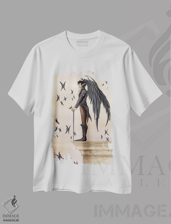 تیشرت طرح دار کلاغ سیاه، دست نقاشی و طراحی دستی اثر امی براون | فروشگاه ایماژ